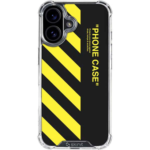 Black and Yellow Stripes iPhone 16 Clear Case